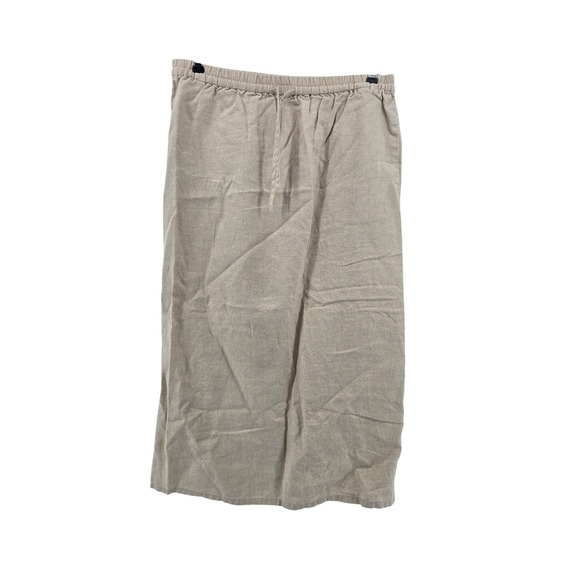 Pendleton Dresses & Skirts - Pendleton Linen Skirt Womens Petite P Beige Elastic Drawstring Pockets EUC